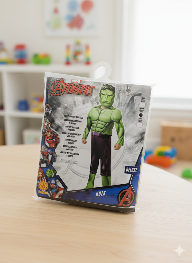 Marvel Avengers Hulk Kostüm, Größe M (116 cm), 5-6 Jahre
